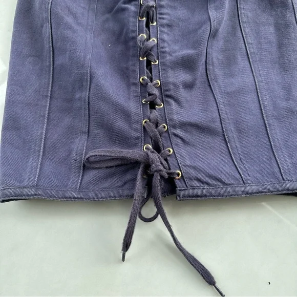 SOLD Jean Paul Gaultier Junior Gaultier Vintage 1988 Corset Lace-Up Denim Skirt - Picture 7 of 13